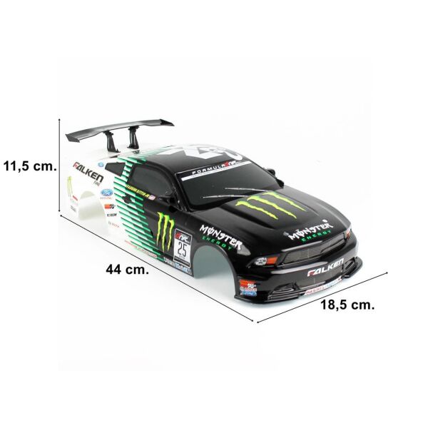 Himoto 31799B 1/10 Ölçek, ENERGY Drift Lexan Kaporta-Yeşil,Mavi