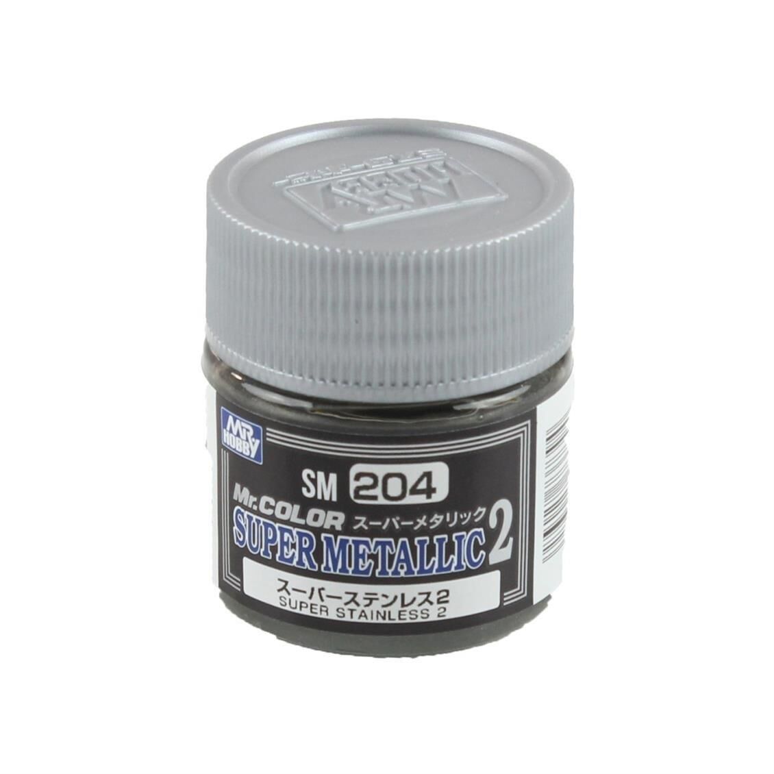 Mr.Hobby SM-204 10 ml. Super Stainless, Metallic Colors-II Serisi Model Boyası