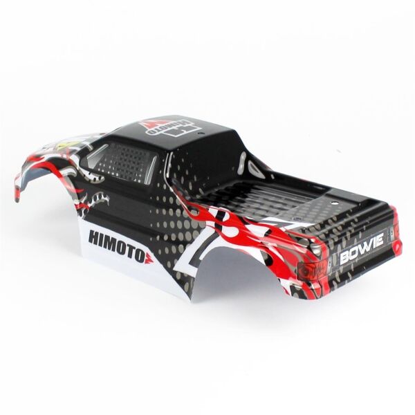 Himoto 31807 1/10 Ölçek, Monster Truck BOWIE Lexan Kaporta, Siyah-Kırmızı