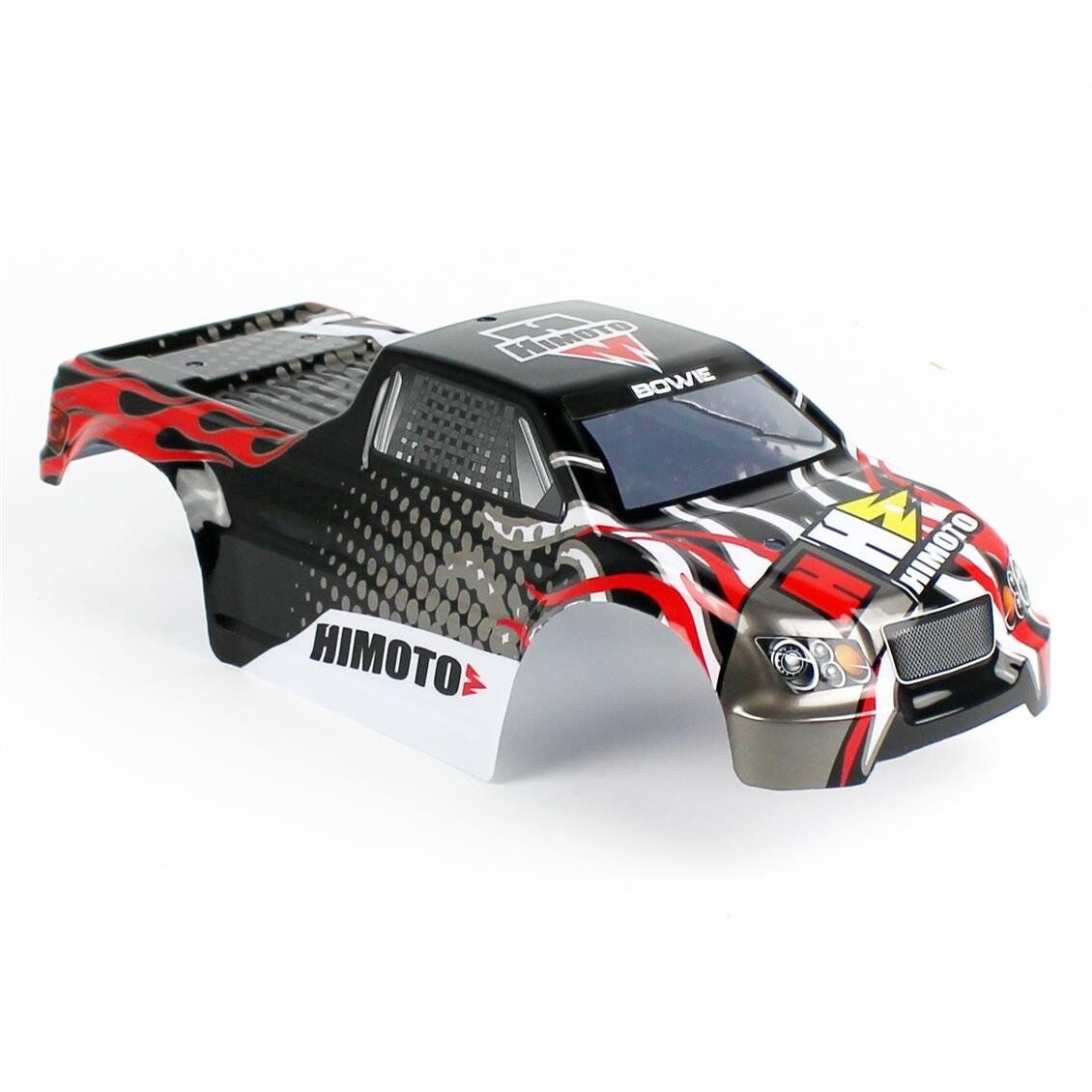 Himoto 31807 1/10 Ölçek, Monster Truck BOWIE Lexan Kaporta, Siyah-Kırmızı