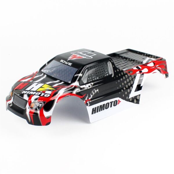 Himoto 31807 1/10 Ölçek, Monster Truck BOWIE Lexan Kaporta, Siyah-Kırmızı