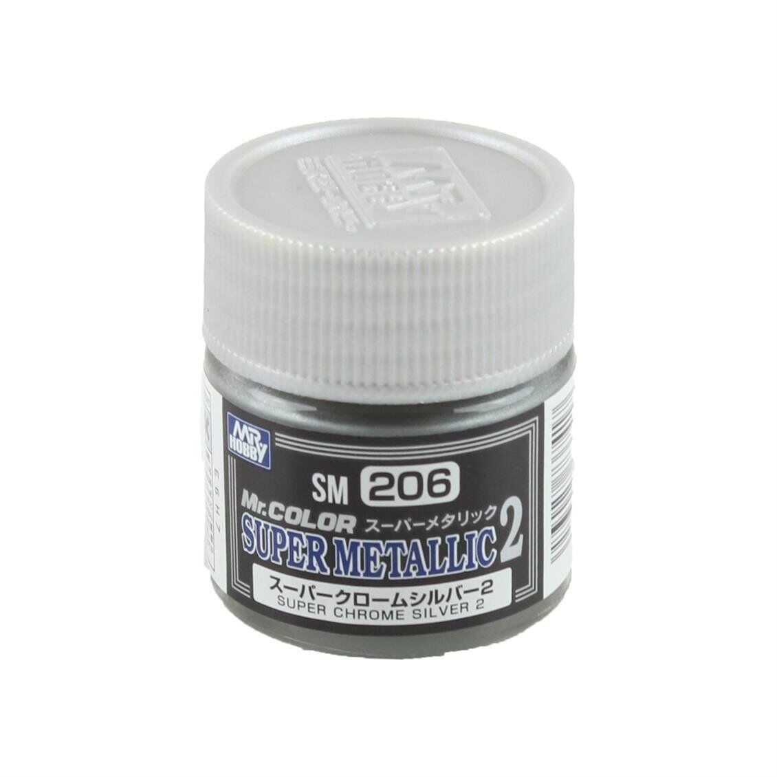 Mr.Hobby SM-206 10 ml. Super Chrome Silver, Metallic Colors-II Serisi Model Boyası