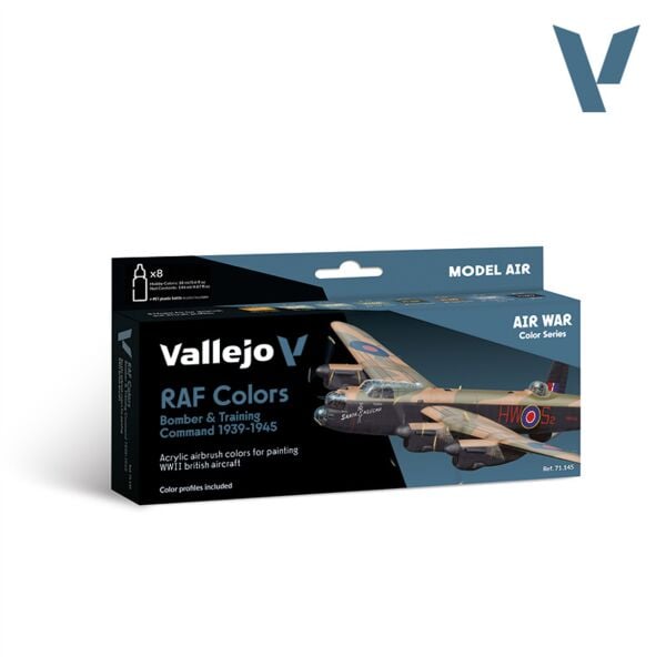 Vallejo 71145 8x18 ml. RAF colors Bomber & Training Air Command 1939-1945, Model Air Serisi Model Boyası Seti