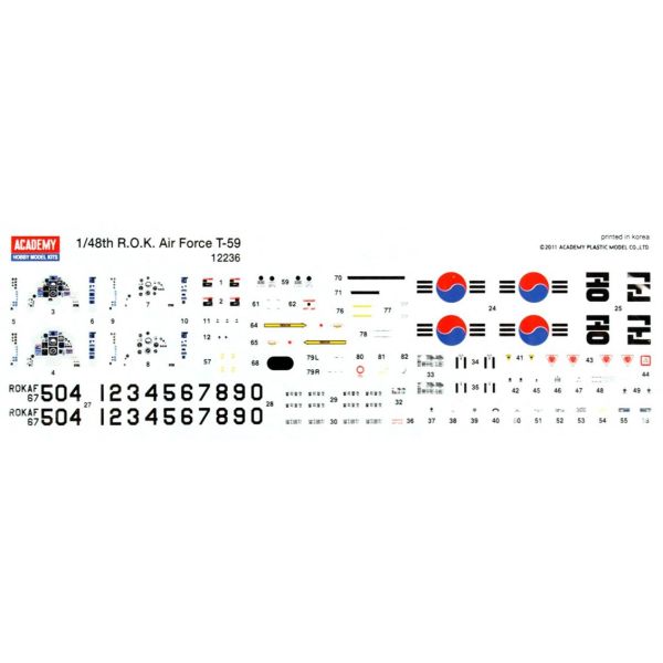 Academy 12236 1/48 Ölçek, ROK Airforce T-59 Hawk Mk. 67 Savaş Uçağı, Plastik Model kiti