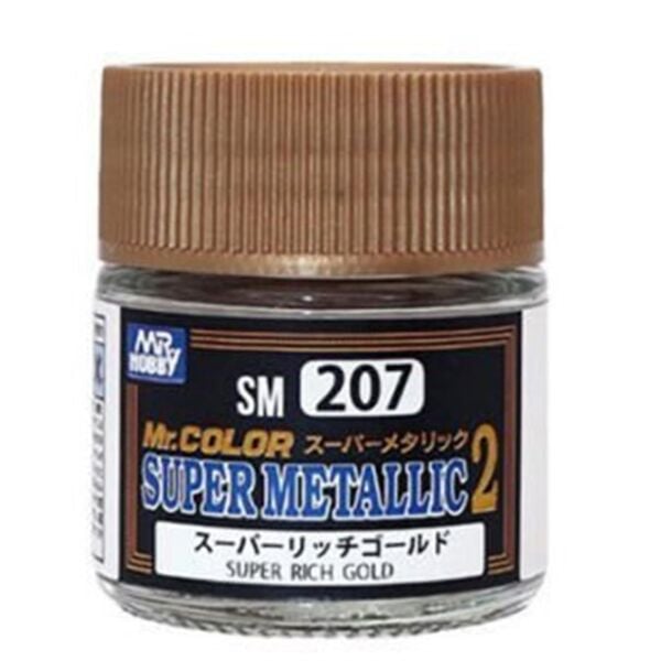 Mr.Hobby SM-207 10 ml. Super Rich Gold, Metallic Colors-II Serisi Model Boyası