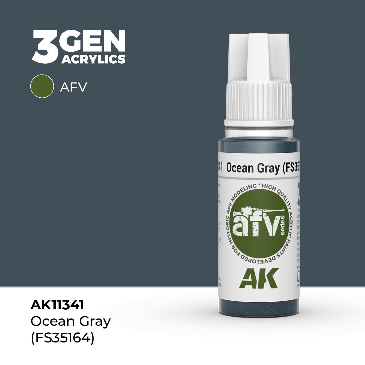 AK 11341 17 ml. Ocean Gray (FS35164), AFV Serisi 3GEN Akrilik Model Boyası