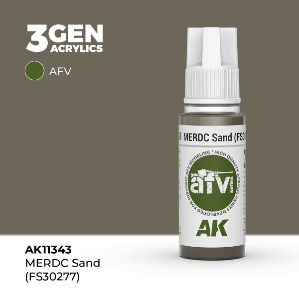 AK 11343 17 ml. MERDC Sand (FS30277), AFV Serisi 3GEN Akrilik Model Boyası