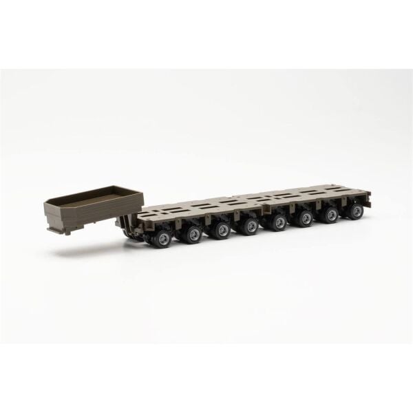 Herpa 746953 1/87 Ölçek, 8 Akslı Goldhofer THP-SL Alçak Kasa Dorse, Sergilemeye Hazır Askeri Model Araç