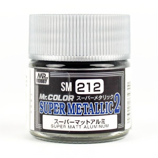 Mr.Hobby SM-212 10 ml. Super Metallic Mat Aluminium, Metallic Colors-II Serisi Model Boyası