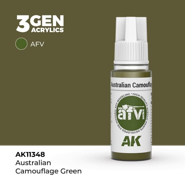 AK 11348 17 ml. Australian Camouflage Green, AFV Serisi 3GEN Akrilik Model Boyası