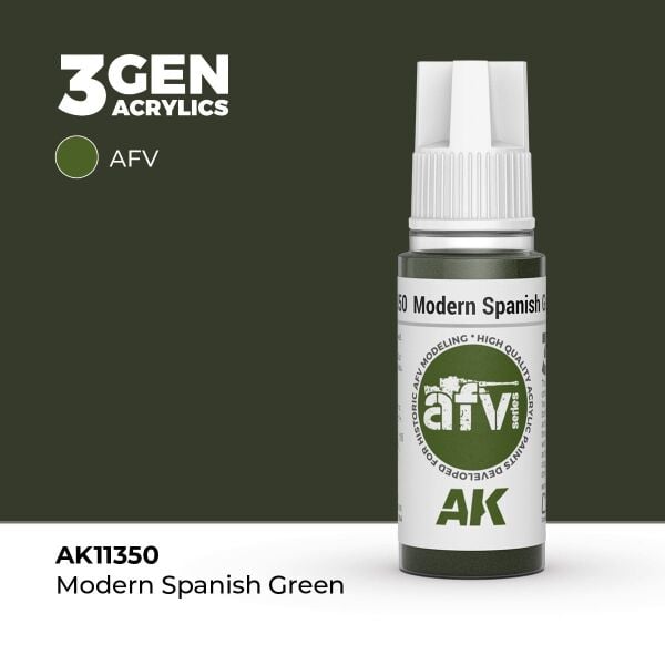 AK 11350 17 ml. Modern Spanish Green, AFV Serisi 3GEN Akrilik Model Boyası
