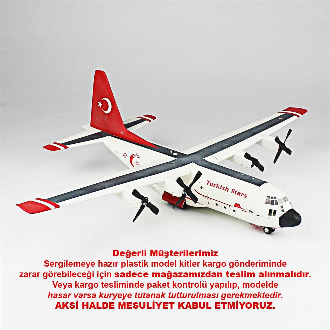 QD138 1/144 Ölçek, C-130 E Hercules Sergilemeye Hazır Plastik Uçak Maketi