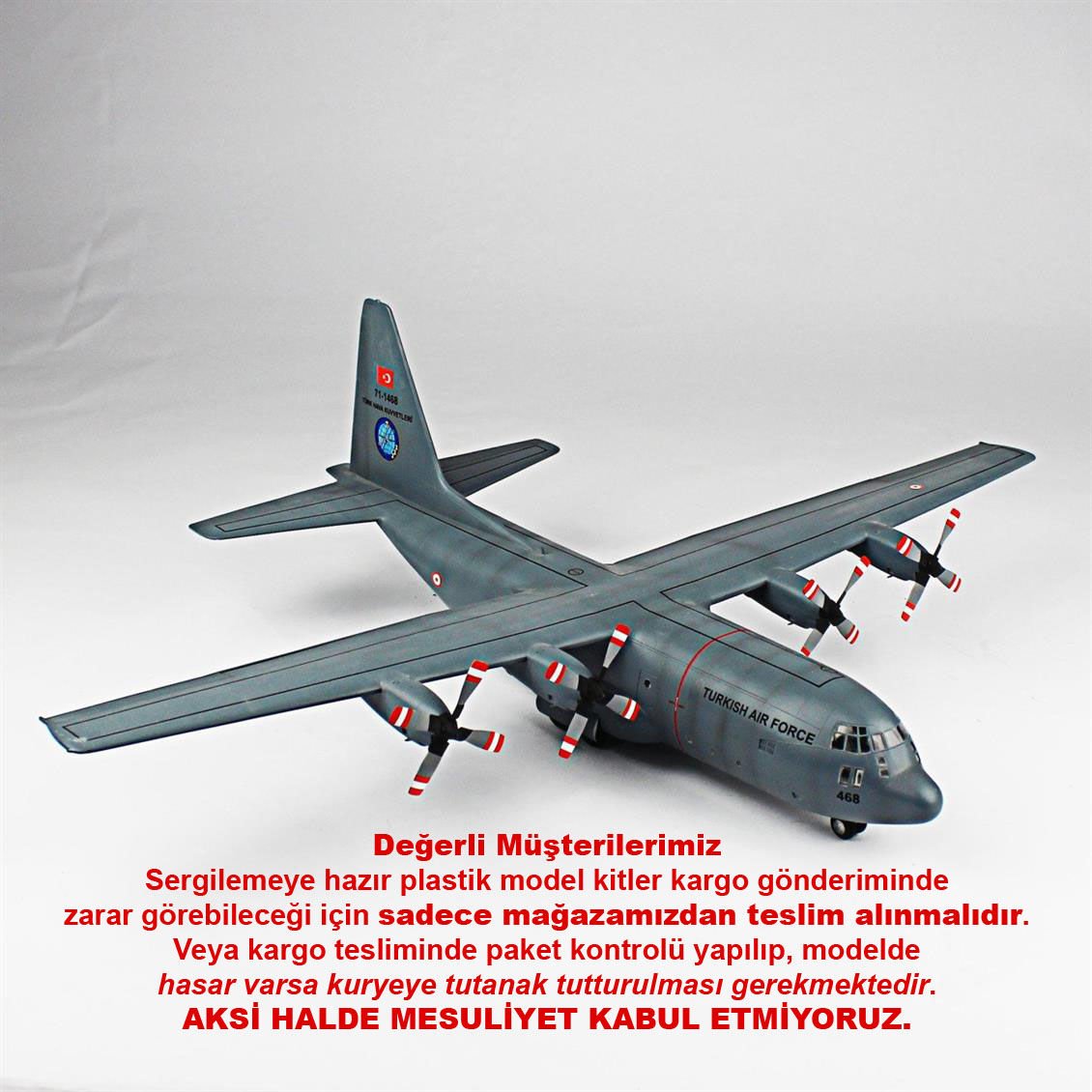 QD140 1/144 Ölçek, C-130 B Hercules Sergilemeye Hazır Plastik Uçak Maketi