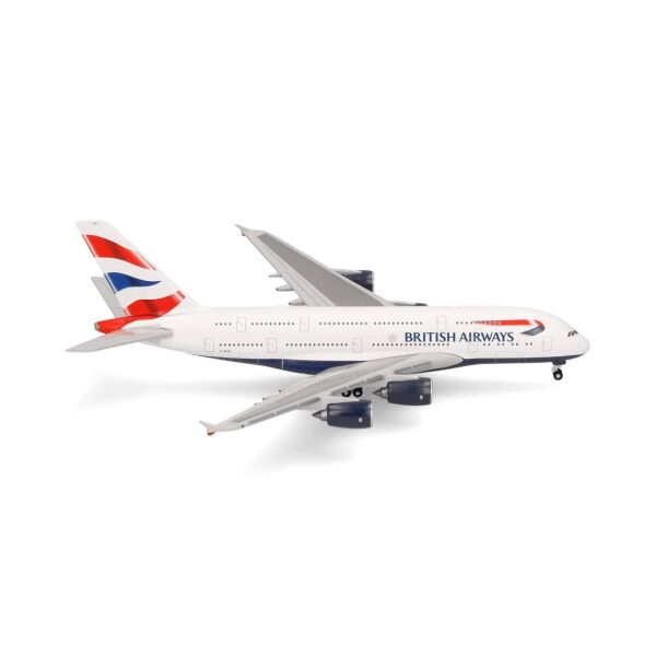 Herpa 524391-003 1/500 Ölçek, İngiltere Hava Yolları  A380 G-XLEF, Metal, Sergilemeye Hazır Model Yolcu Uçağı