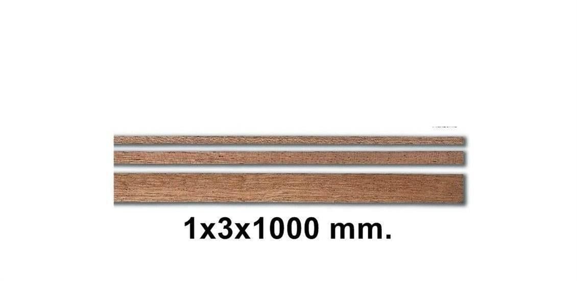Constructo 80121 Ahşap Çıta- Blackish Manzonia-1X3X1000 Mm-10 Adet