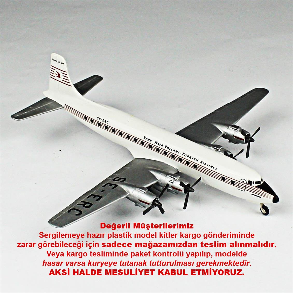 QD148 1/144 Ölçek, DC-6 Sergilemeye Hazır Plastik Uçak Maketi