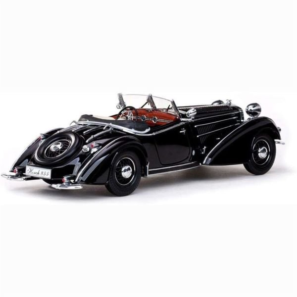 Sunstar 2401 1/18 Ölçek, 1939 Horch 855 Roadster, Siyah, Sergilemeye Hazır Metal Araba Modeli