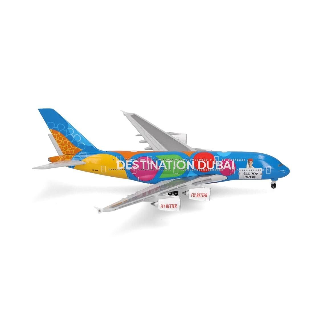 Herpa 536905-001 1/500 Ölçek, Emirates Airbus A380 (Destination Dubai) A6-EEW, Metal, Sergilemeye Hazır Model Yolcu Uçağı