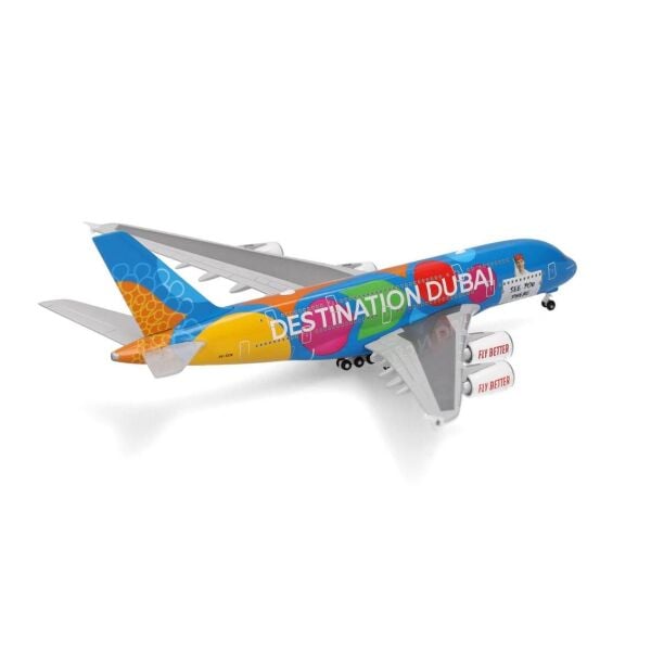 Herpa 536905-001 1/500 Ölçek, Emirates Airbus A380 (Destination Dubai) A6-EEW, Metal, Sergilemeye Hazır Model Yolcu Uçağı