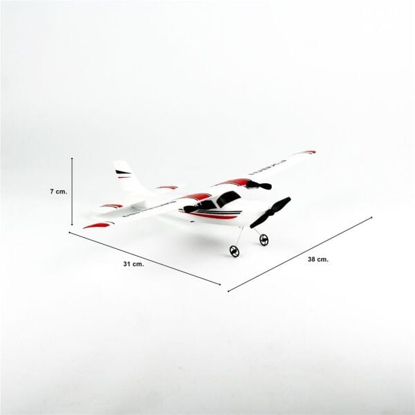 FX801 Cessna 182, 40 cm. Kanat, 30 cm. Epo Gövdeli, 3.7 Volt 300 mAh Batarya, Usb Şarj Aletli, 3 Kanallı 2.4Ghz Uzaktan Kumanda