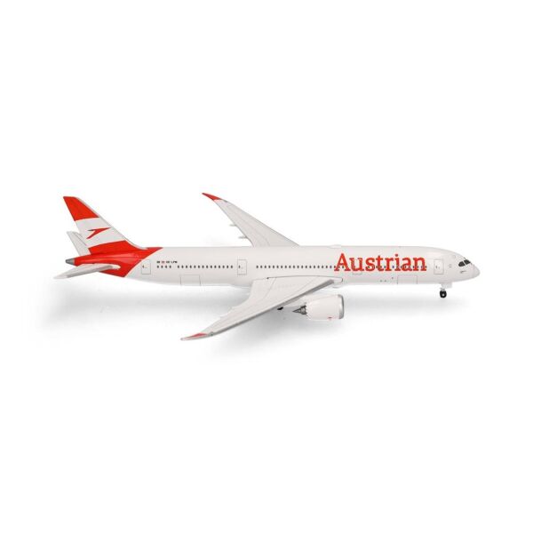Herpa 537834 1/500 Ölçek, Avusturya Havayolları Boeing 787-9 Dreamliner, Metal, Sergilemeye Hazır Model Yolcu Uçağı