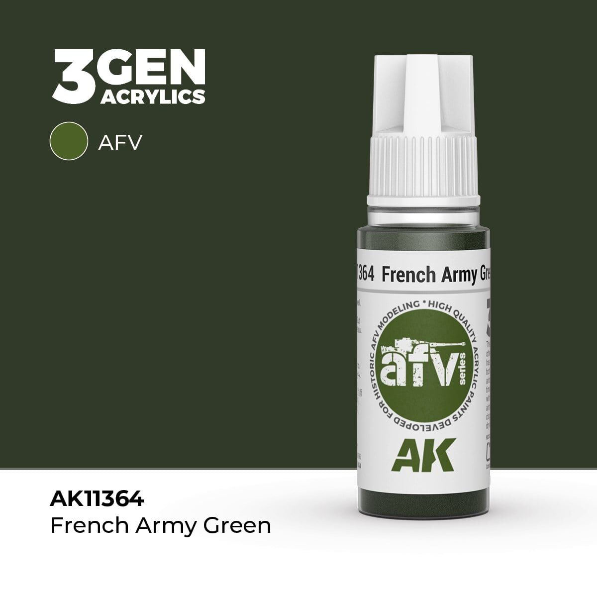 AK 11364 17 ml. French Army Green, AFV Serisi 3GEN Akrilik Model Boyası