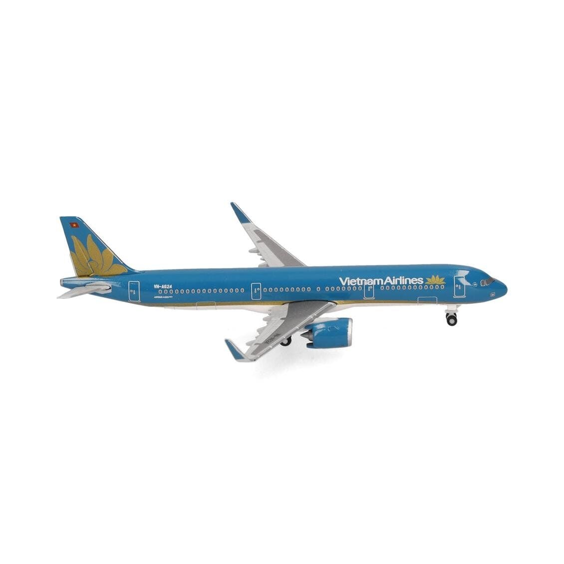 Herpa 537919 1/500 Ölçek, Vietnam Havayolları Airbus A321neo, VN-A624, Metal, Sergilemeye Hazır Model Yolcu Uçağı