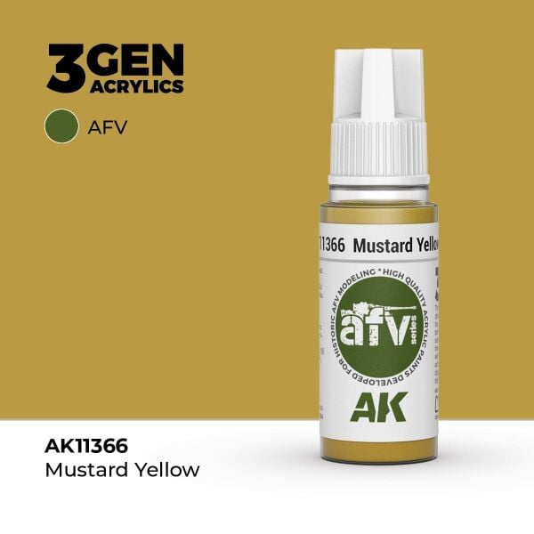 AK 11366 17 ml. Mustard Yellow, AFV Serisi 3GEN Akrilik Model Boyası