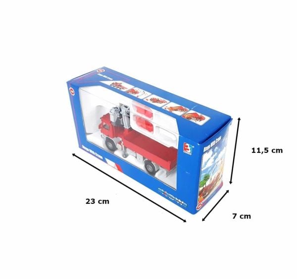 Kaidiwei 625024 1/50 Ölçek, Vinçli Kamyon-Kırmızı