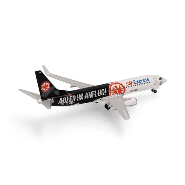 Herpa 538107 1/500 Ölçek, SunExpress Boeing 737-800 Eintracht Frankfurt-SGE Express), Metal, Sergilemeye Hazır Model Yolcu Uçağ