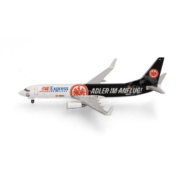 Herpa 538107 1/500 Ölçek, SunExpress Boeing 737-800 Eintracht Frankfurt-SGE Express), Metal, Sergilemeye Hazır Model Yolcu Uçağ
