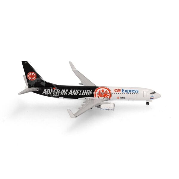 Herpa 538107 1/500 Ölçek, SunExpress Boeing 737-800 Eintracht Frankfurt-SGE Express), Metal, Sergilemeye Hazır Model Yolcu Uçağ