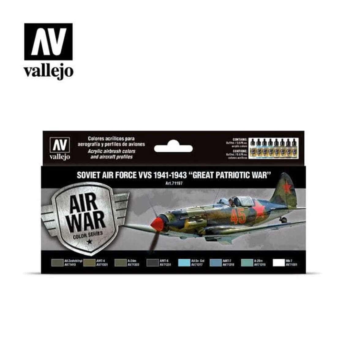 Vallejo 71197 16x18 ml. 1941 To 1943 Great Patriotic War, Model Air Serisi Model Boyası Seti