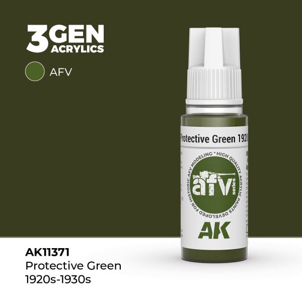 AK 11371 17 ml. Protective Green 1920s-1930s, AFV Serisi 3GEN Akrilik Model Boyası