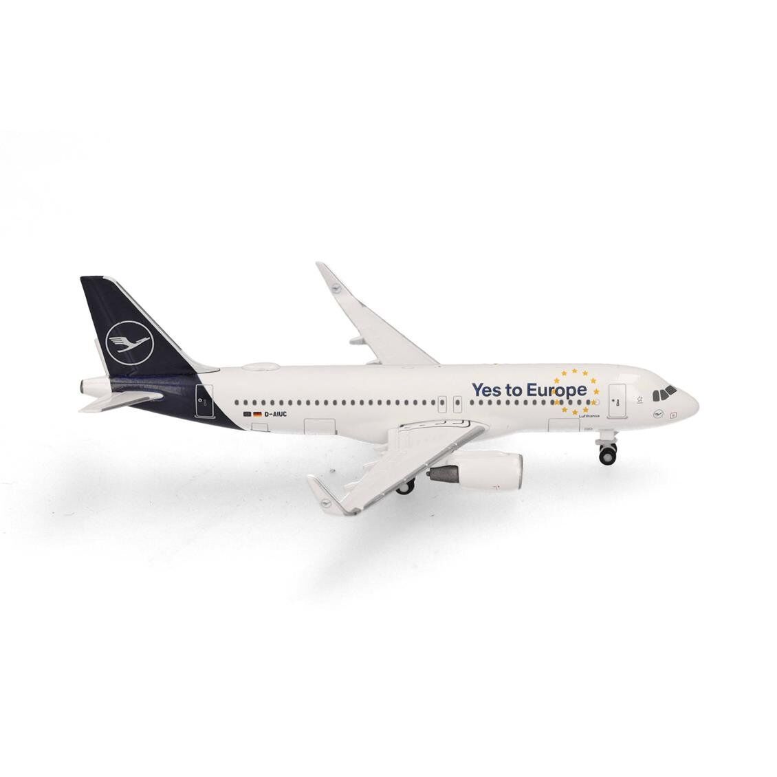Herpa 538176 1/500 Ölçek, Lufthansa Airbus A320 (Yes to Europe) D-AIUC, Metal, Sergilemeye Hazır Model Yolcu Uçağı