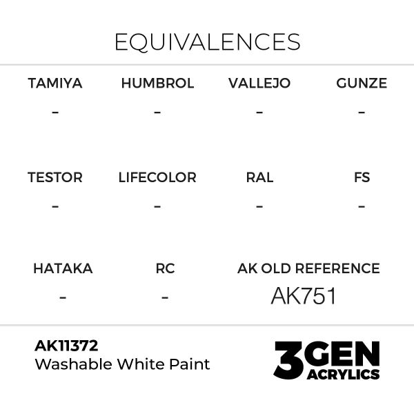 AK 11372 17 ml. Washable White Paint, AFV Serisi 3GEN Akrilik Model Boyası