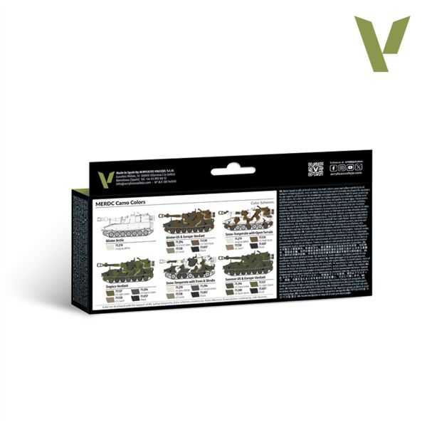 Vallejo 71202 8x18 ml. MERDC Camo Colors, Model Air Serisi Model Boyası Seti