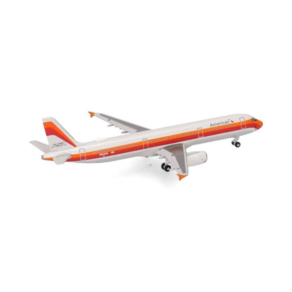 Herpa 538244 1/500 Ölçek, Amerikan Havayolları Airbus A321 (PSA Heritage livery) N582UW, Metal, Sergilemeye Hazır Model Yolcu U