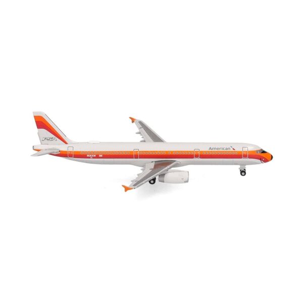 Herpa 538244 1/500 Ölçek, Amerikan Havayolları Airbus A321 (PSA Heritage livery) N582UW, Metal, Sergilemeye Hazır Model Yolcu U