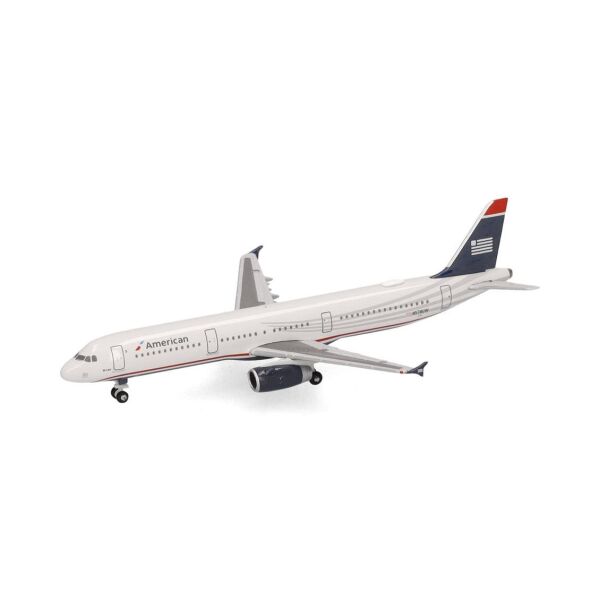 Herpa 538251 1/500 Ölçek, Amerikan Havayolları Airbus A321 (US Airways Heritage livery) N578UW, Metal, Sergilemeye Hazır Model