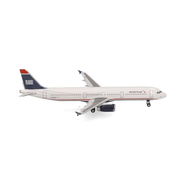 Herpa 538251 1/500 Ölçek, Amerikan Havayolları Airbus A321 (US Airways Heritage livery) N578UW, Metal, Sergilemeye Hazır Model