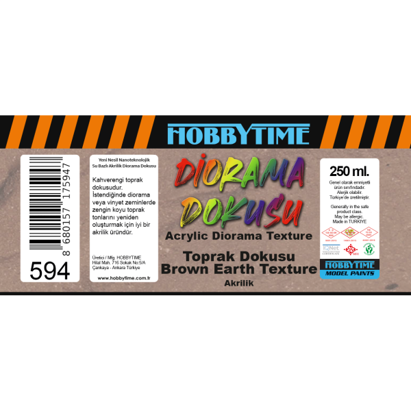 Hobbytime 594 250 ml. Toprak Dokusu, Kahverengi (Brown Earth Texture)