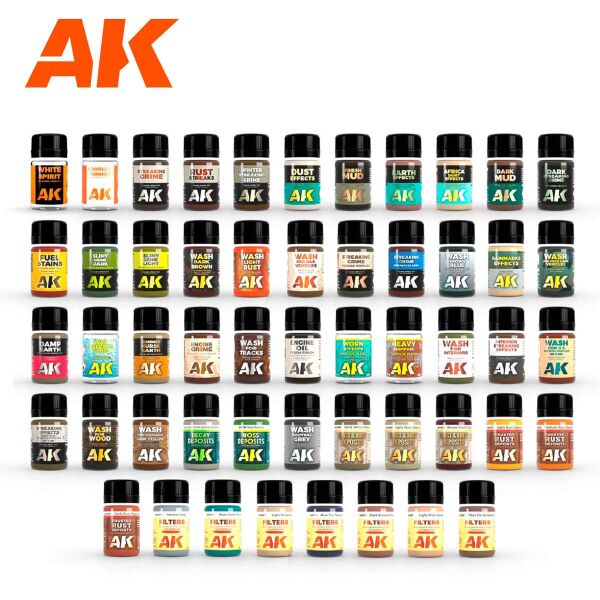 AK 117083G 35 ml. Eskitme Efekt Seti, Plastik Taşıma Çantalı, 52 Adet