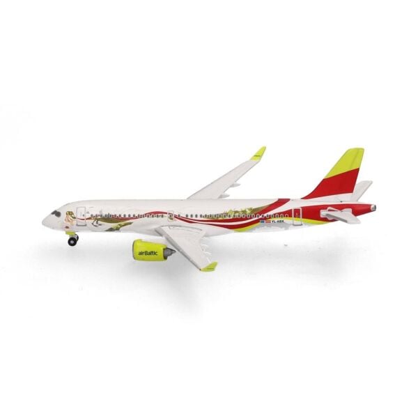 Herpa 538268 1/500 Ölçek, AirBaltic Airbus A220-300 (50th A220) YL-ABX, Metal, Sergilemeye Hazır Model Yolcu Uçağı