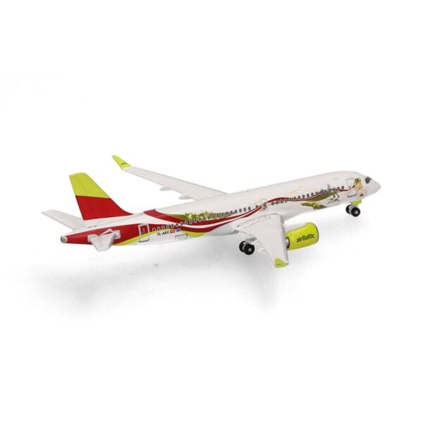 Herpa 538268 1/500 Ölçek, AirBaltic Airbus A220-300 (50th A220) YL-ABX, Metal, Sergilemeye Hazır Model Yolcu Uçağı