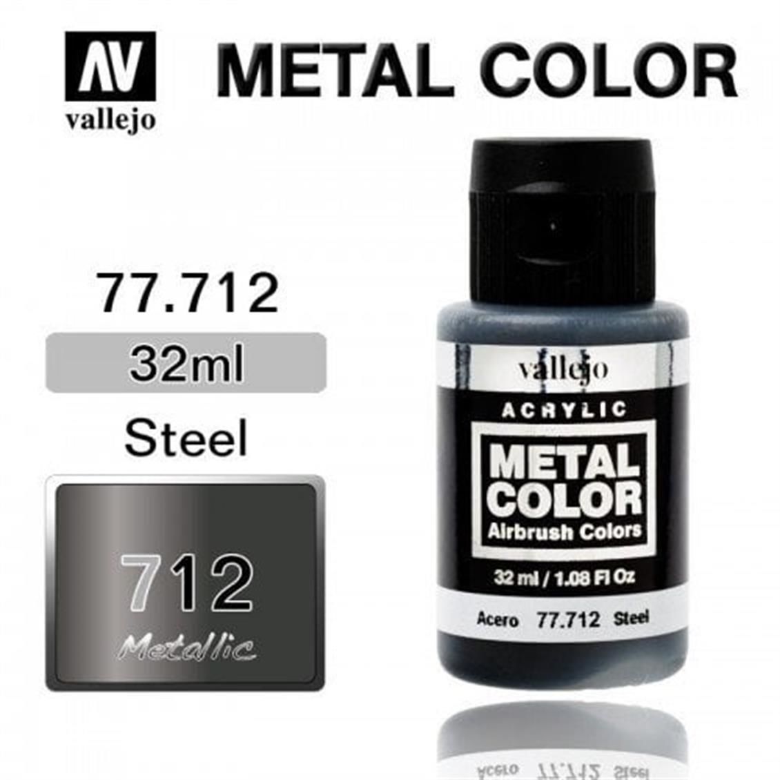 Vallejo 77712 32 ml. Steel, Metal Color Serisi Model Boyası