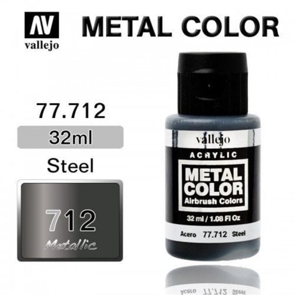 Vallejo 77712 32 ml. Steel, Metal Color Serisi Model Boyası