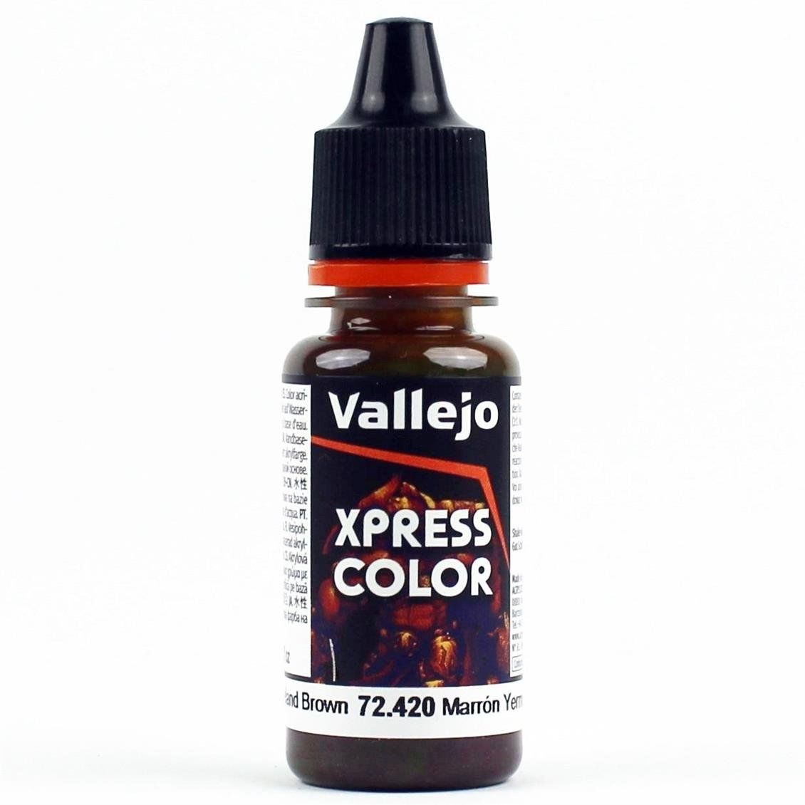 Vallejo 72420 18 ml. Wasteland Brown, Xpress Game Color Serisi Model Boyası