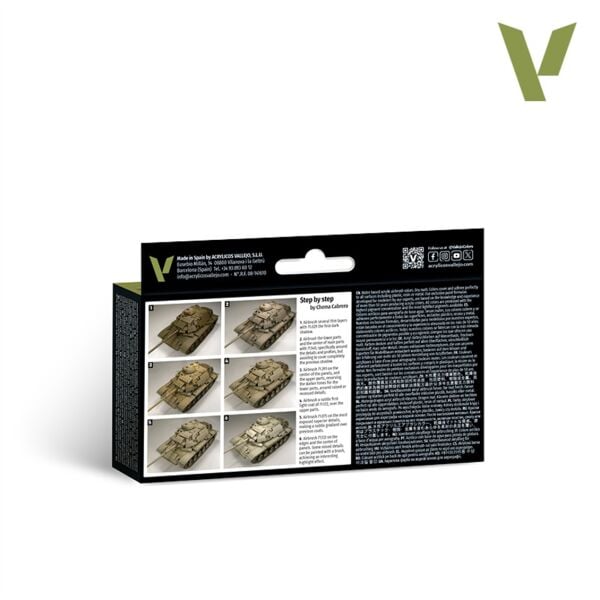 Vallejo 71209 6x18 ml. US Modern Desert Colors, Model Air Serisi Model Boyası Seti