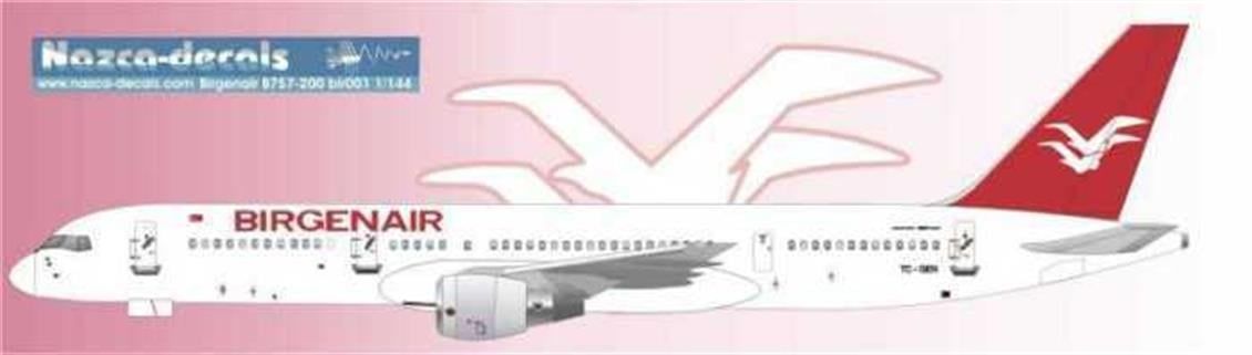 Nazca Decals Bır001 1/144 Ölçek, Birgenair B757
